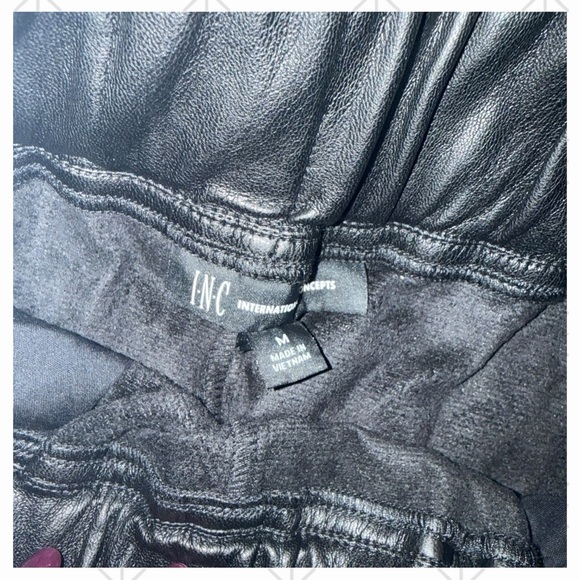 Black Faux Leather Jogger Pants NWT - Picture 5 of 6